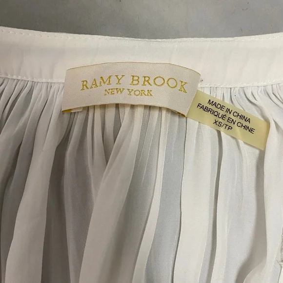 Ramy Brook White Blouse with Stud Accents - Picture 2 of 5